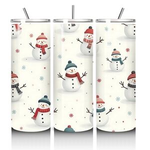 Snowman Tumbler with Straw